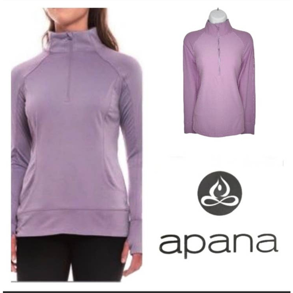 Apana Yoga Mauve Quarter Zip Athletic Pullover Sweatshirt